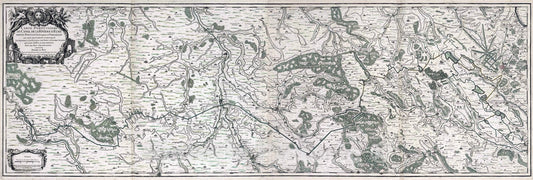Historic Map : Aqueduct of Maintenon, France 1695 Composite Map: Canal de la Riviere d'Eure depuis Pontgouin, jusques a Versailes (eastern sheet)., Vintage Wall Art