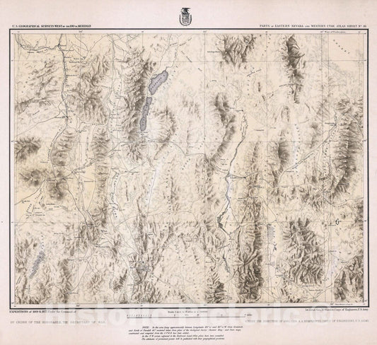 Historic Map : 1872 49. Parts Of Eastern Nevada And Western Utah. v1 - Vintage Wall Art