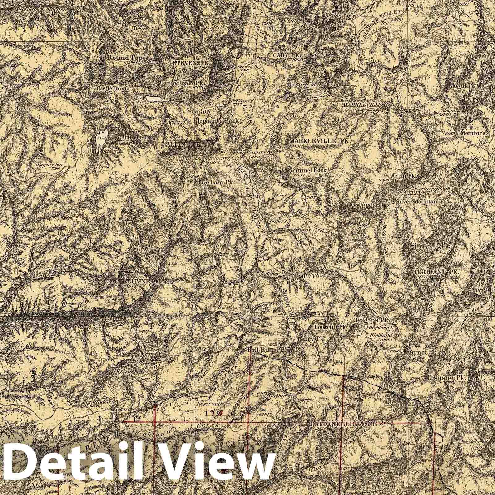 Wheeler Survey: Eastern California, Western Nevada - Plate No. 56B, 1883 Topographic Map