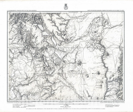 Historic Map : National Atlas - 1878 69B. Parts Of South'n Colorado & North'n New Mexico. - Vintage Wall Art
