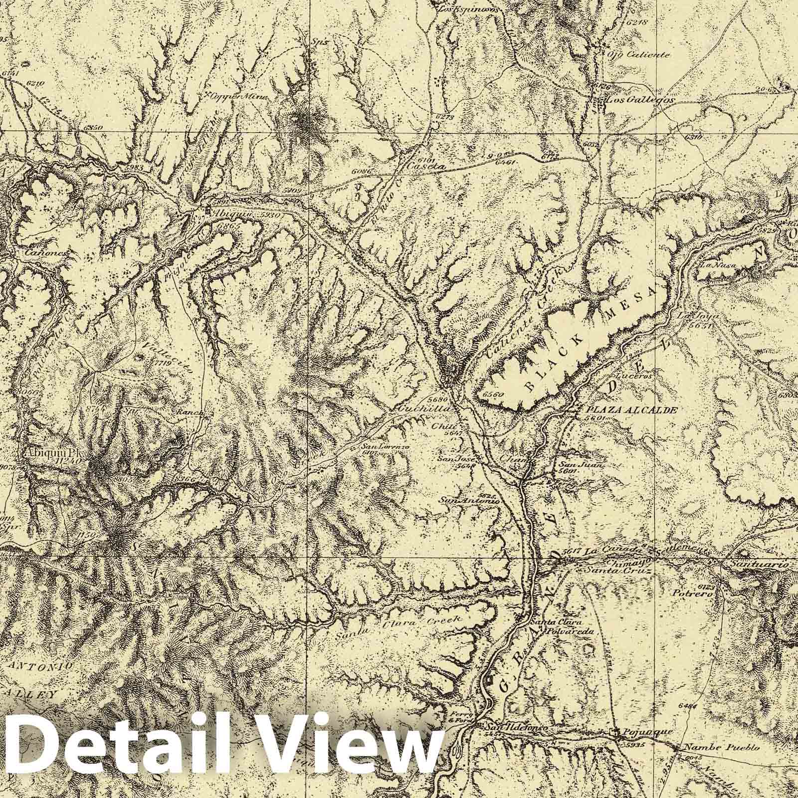 Wheeler Survey: North Central New Mexico - Geologic Map, 1876
