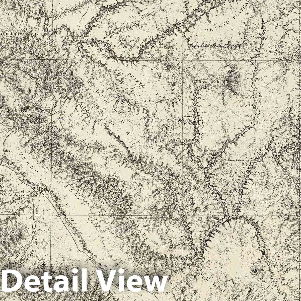 Wheeler Survey: Arizona, New Mexico - Geologic Map, 1876