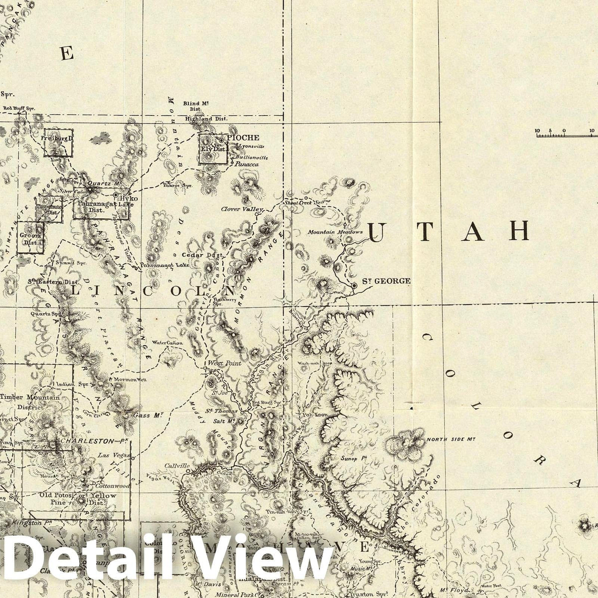 Wheeler Survey: Nevada, Arizona - Geologic Map, 1871 - Historical Map Print