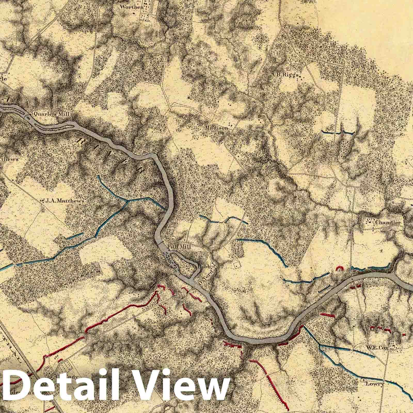 Civil War: North Anna, Virginia - Railroad Map, 1869 - Historical Map Print