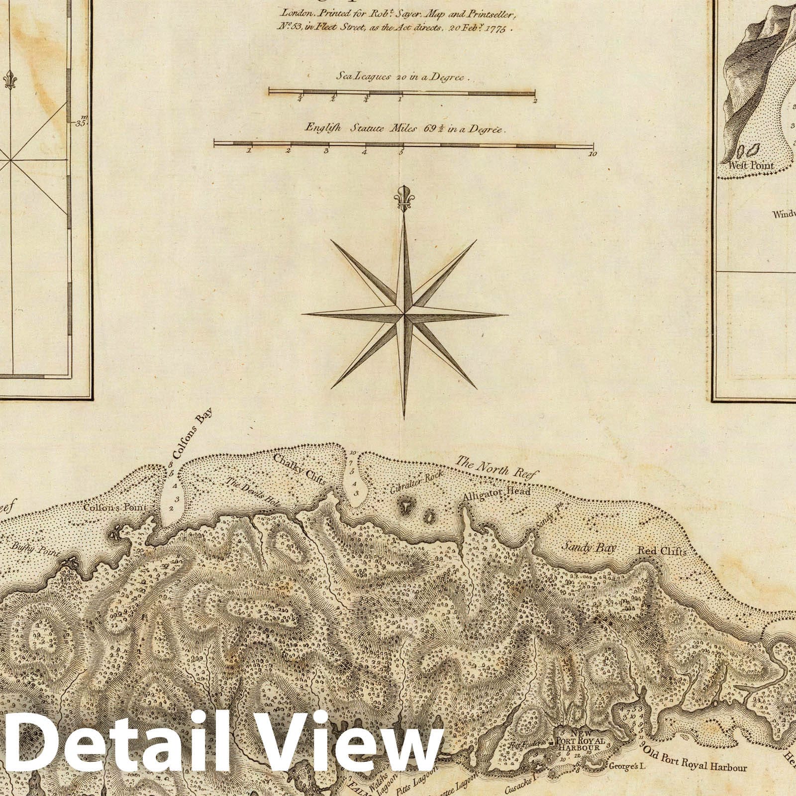Roatan Island - Nautical Chart, 1775 - Historical Map Print