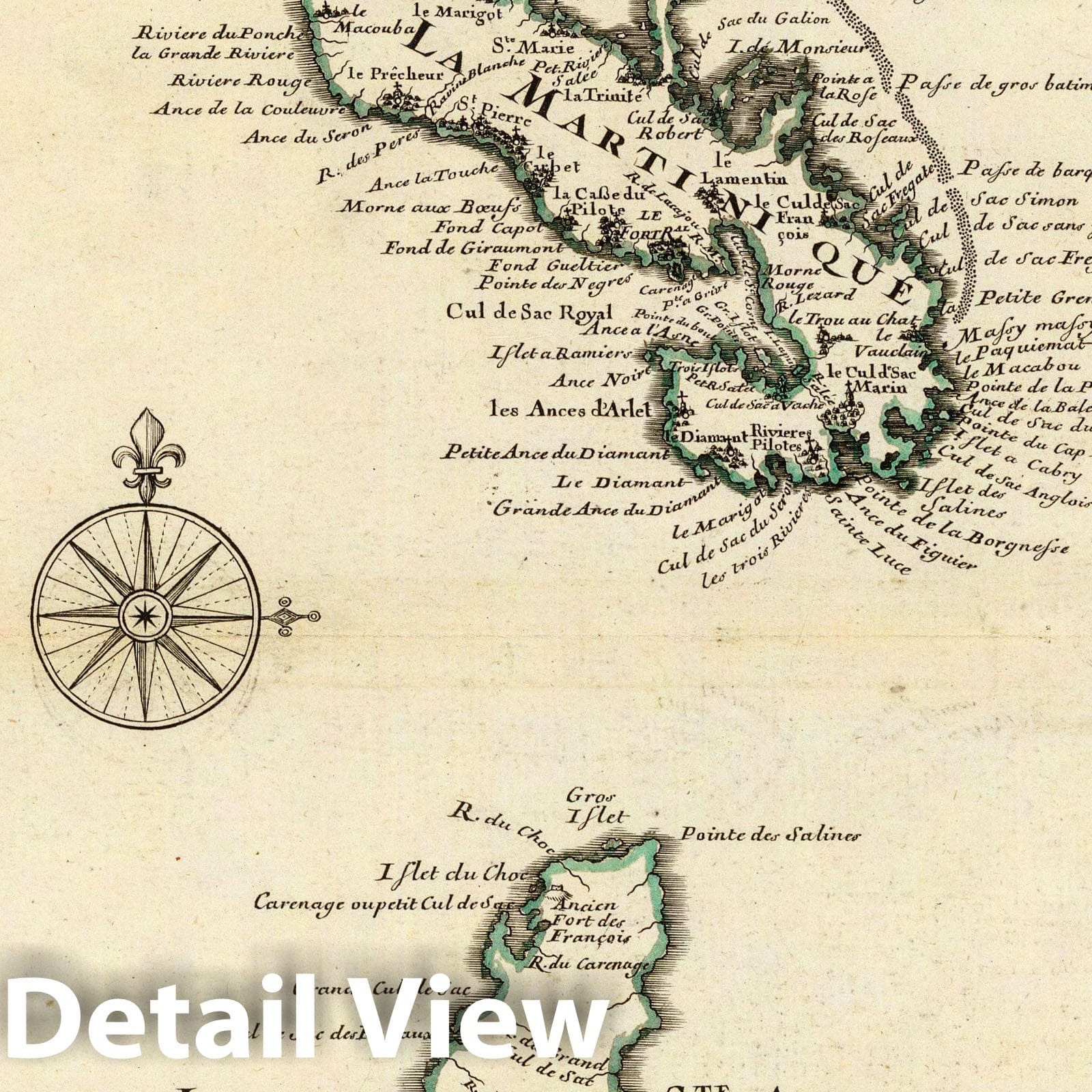French Antilles and Neighboring Islands - Route Map, 1718 - De l'Isle