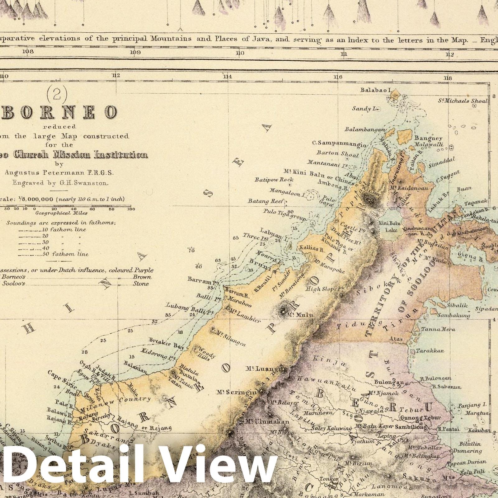 Dutch East Indies: Java and Borneo, 1872 - Historical Map Print