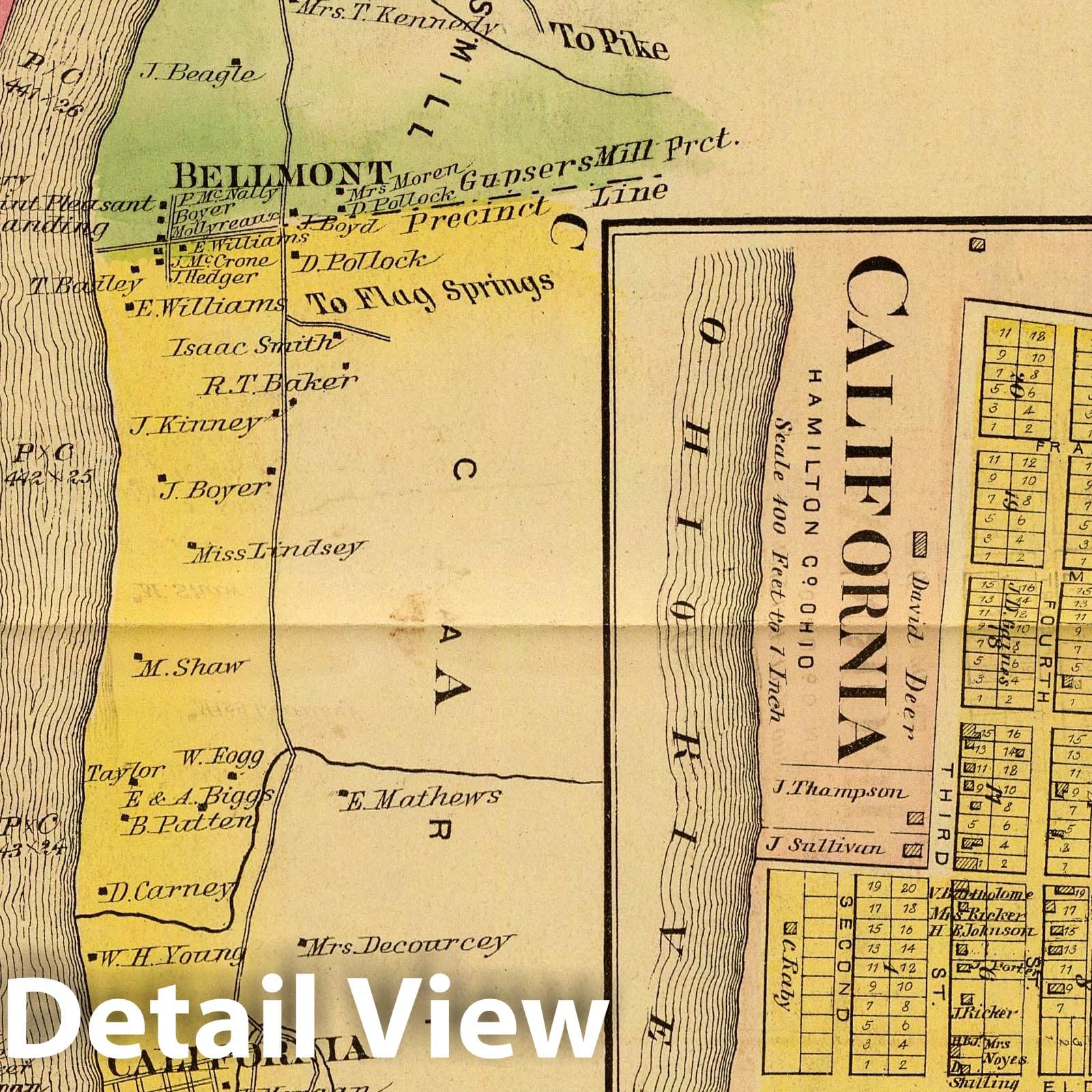 Upper Ohio River Valley, Pittsburgh to Cincinnati - County Map, 1877