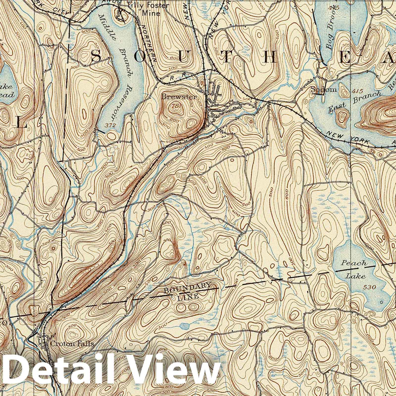 Carmel, New York and Connecticut - 1893 USGS Topographic Map Plate No. 23