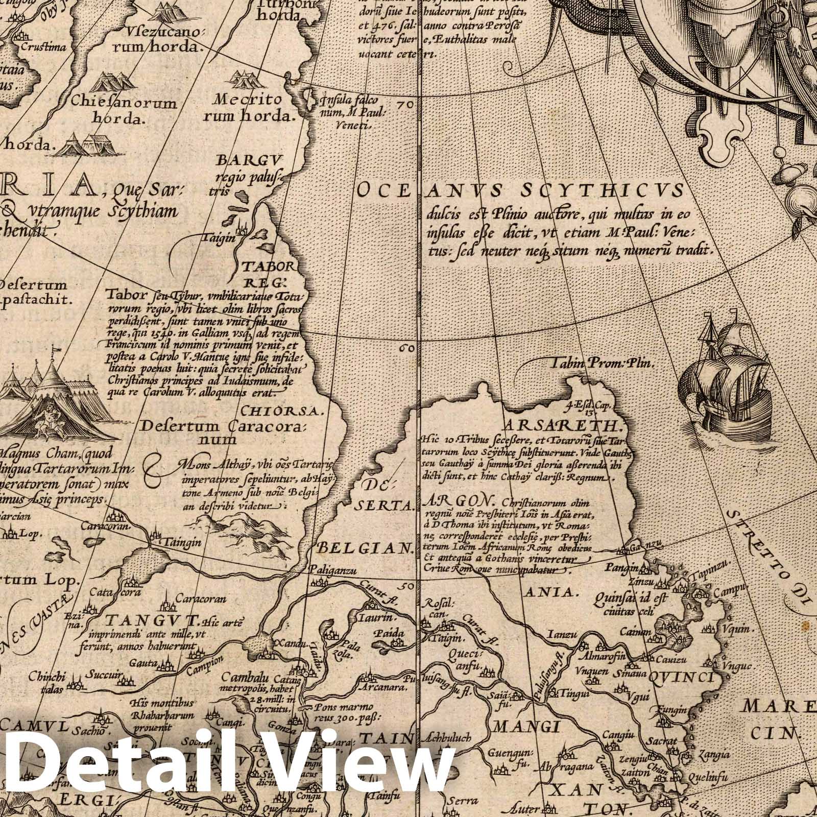 Tataria, 1570 - Historical Map Print from Theatrum Orbis Terrarum