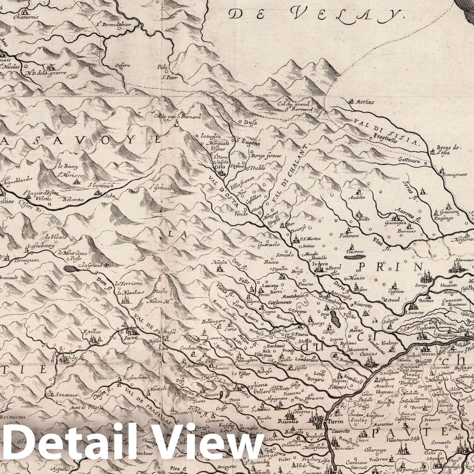 Duchy of Montferrat, 1630 - Historical Map Print