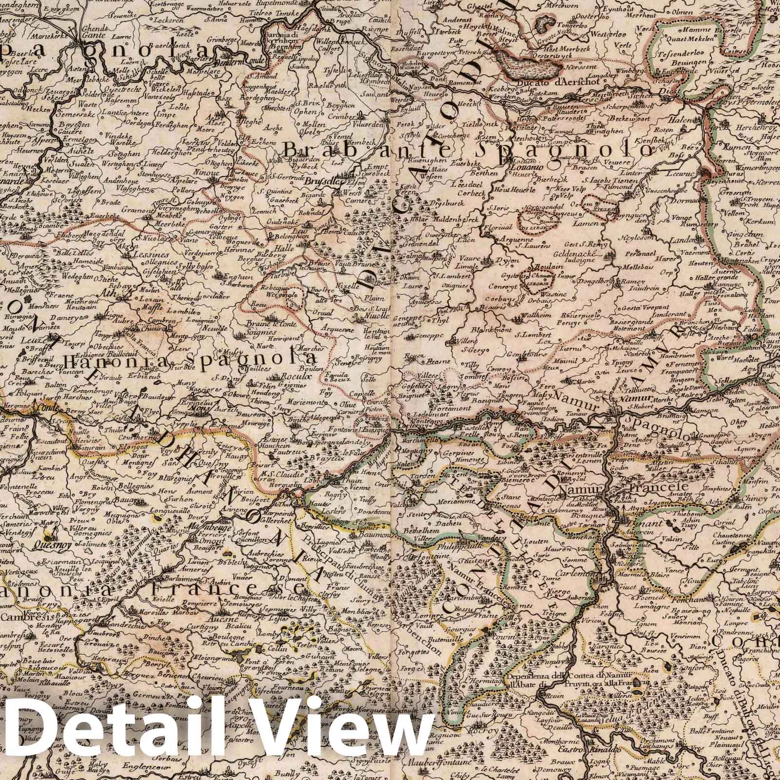 Historic Map : Belgium, , Europe 1689 Le diecisette provincie de Paesi Bassi, 48-49 , Vintage Wall Art
