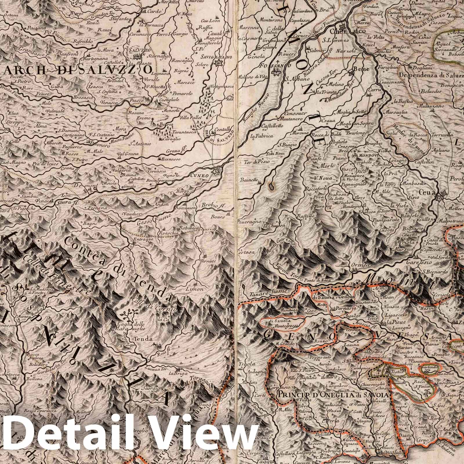 Historic Map : Italy, , Europe 1691 Il Piemonte sotto nome del quale vengono, Map 110-111 , Vintage Wall Art