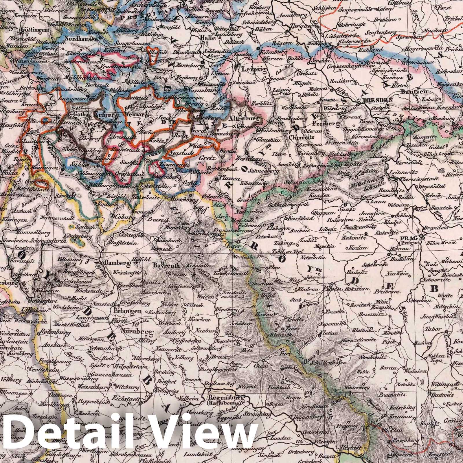 General Map of the German Confederation, 1833 - Historical Map Print