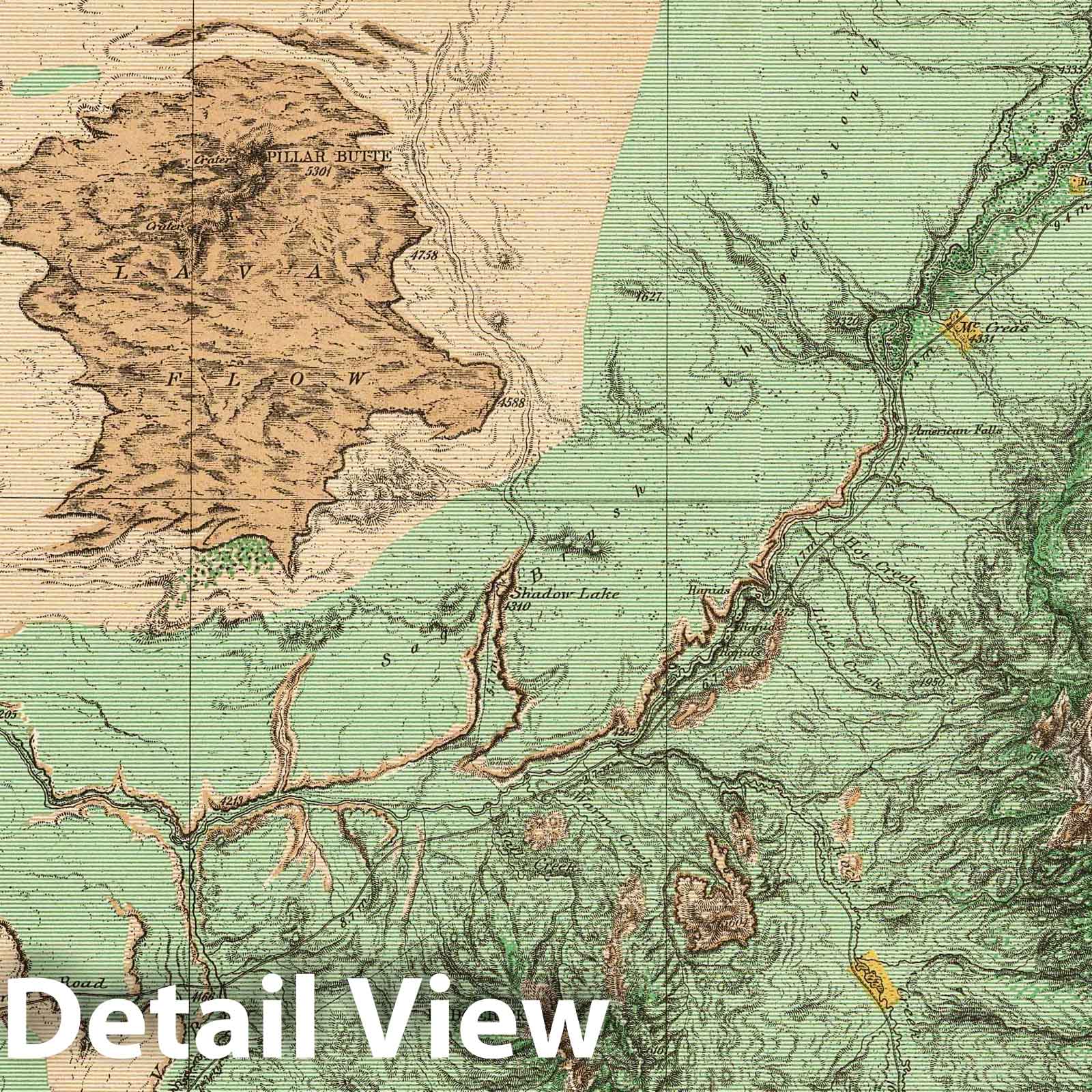 Wheeler Survey: Southeastern Idaho - Geologic Map, 1881 - Historical Map Print