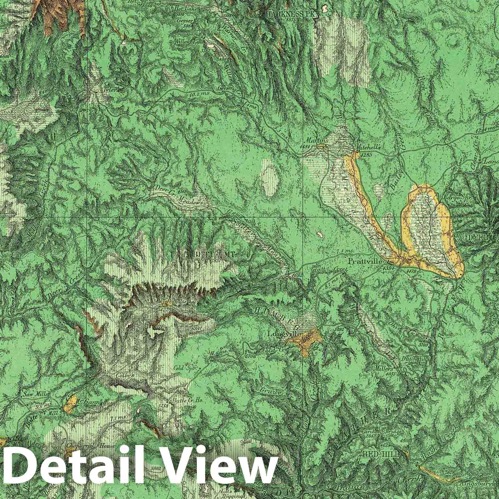 Wheeler Survey: North Central California - Plate No. 47A, 1881 Historical Map Print