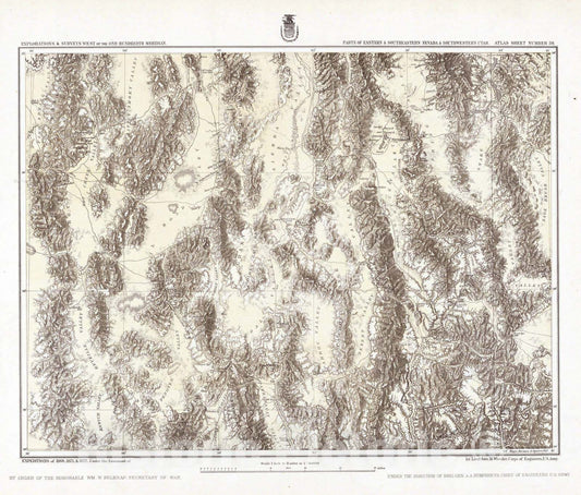Historic Map : National Atlas - 1872 58. Parts Of Eastern & Southern Nevada And Southwestern Utah. - Vintage Wall Art