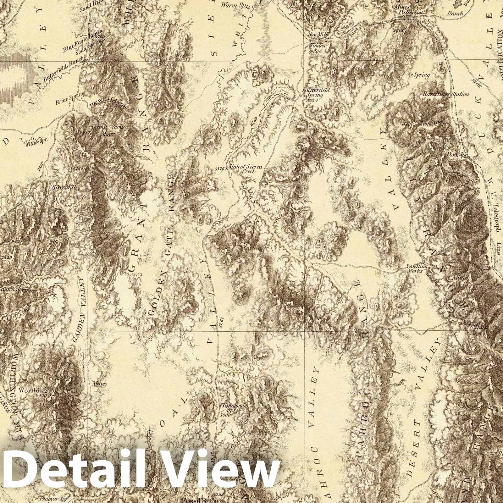Wheeler Survey: Nevada, Utah - Geologic Map, 1872 - Historical Map Print