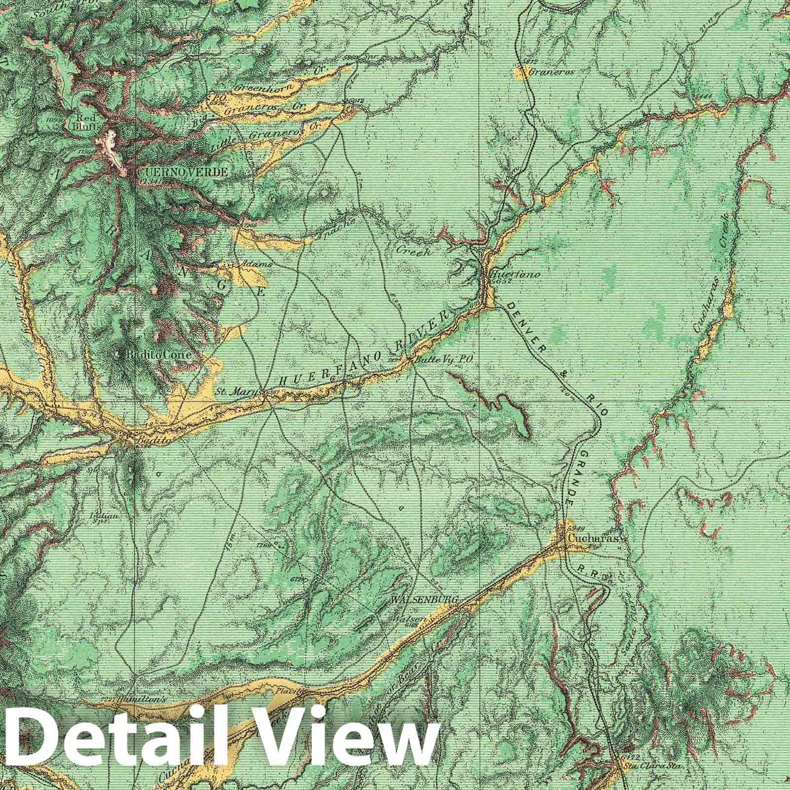 Southern Colorado - Plate No. 62C, 1878 - Wheeler Survey Historical Map Print