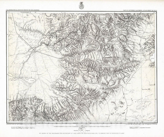 Historic Map : National Atlas - 1878 73A. Part Of Southern California. - Vintage Wall Art
