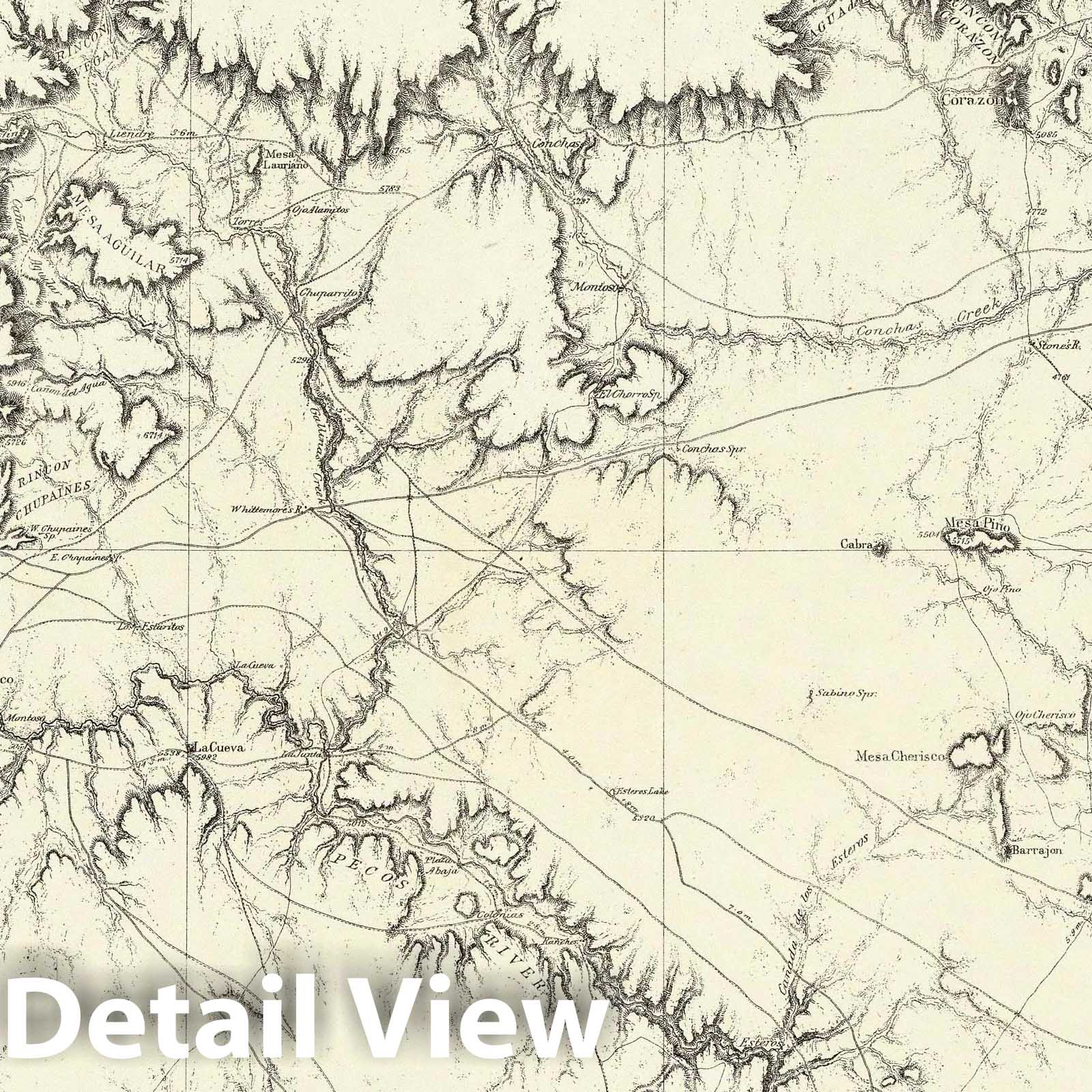Wheeler Survey: Central New Mexico - Geologic Map, 1879