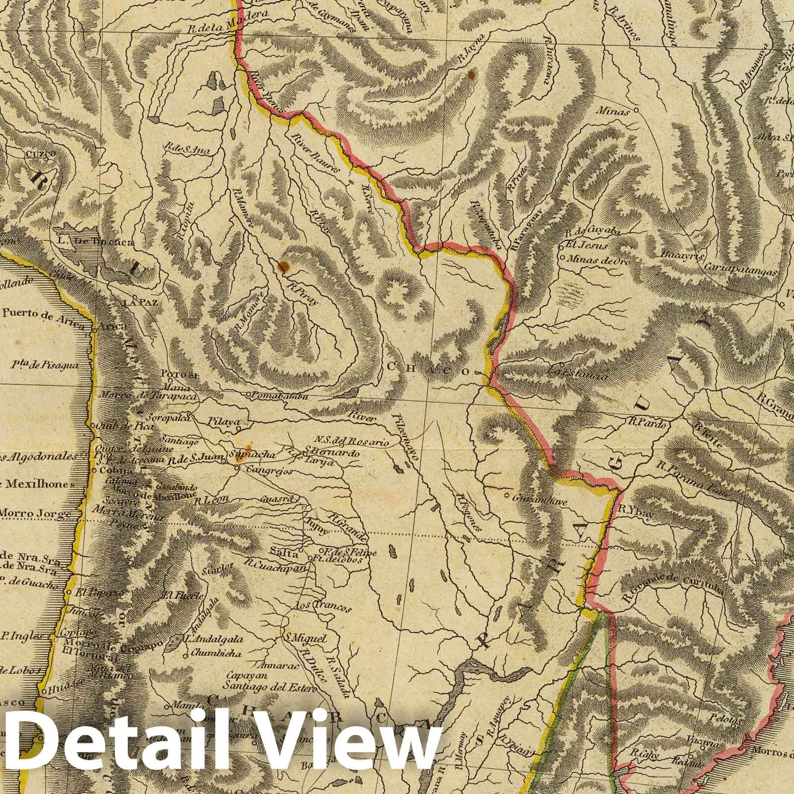 South America, 1814 - Historical Map Print from Carey's General Atlas