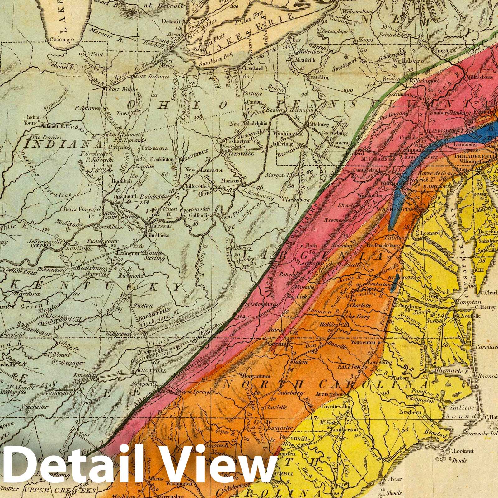 United States - Geological Map, 1818 - Historical Map Print