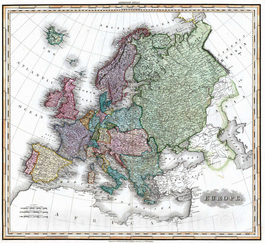 Historic Map : 1823 Europe. v1 - Vintage Wall Art