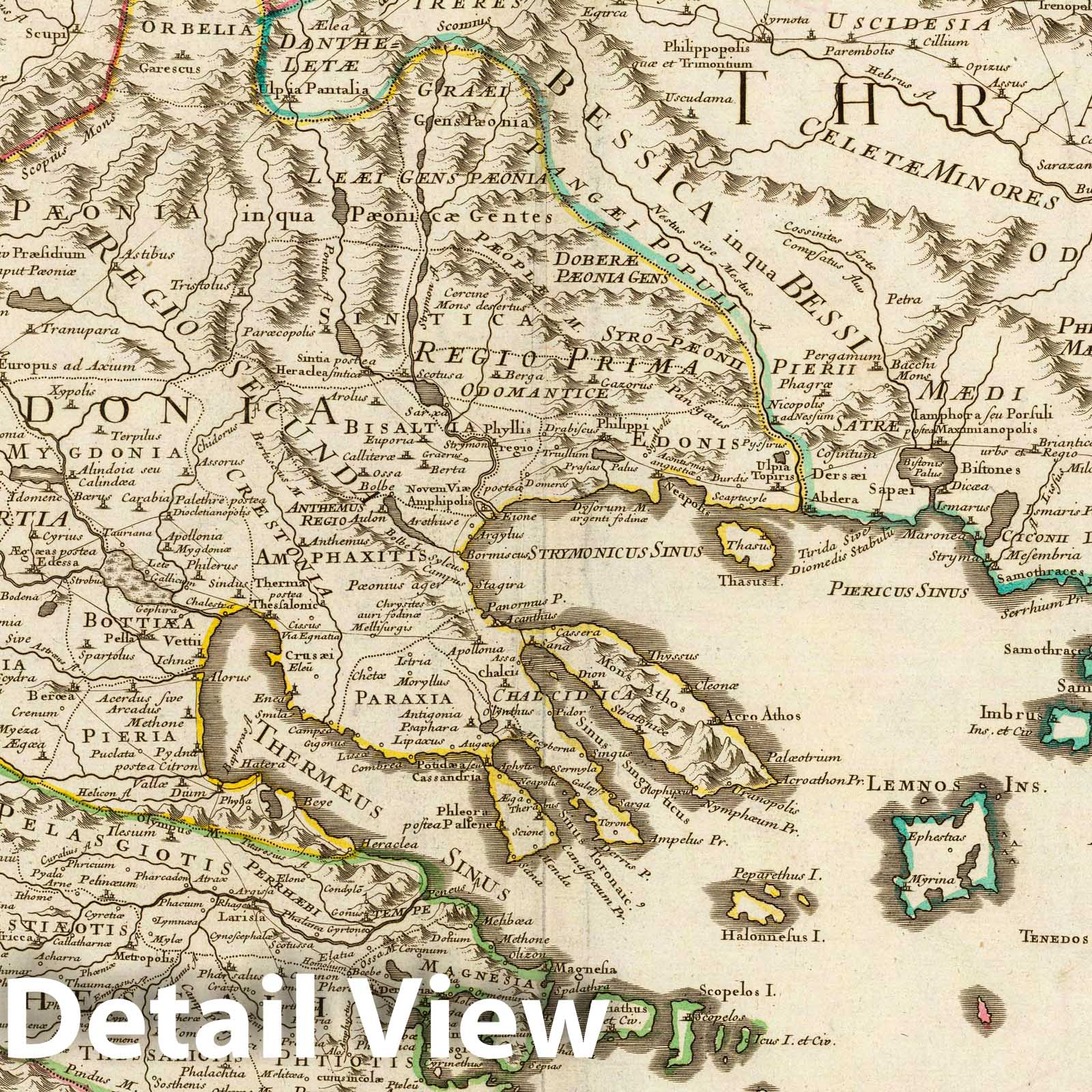 Northern Greece - Route Map, 1708 - Historical Map Print