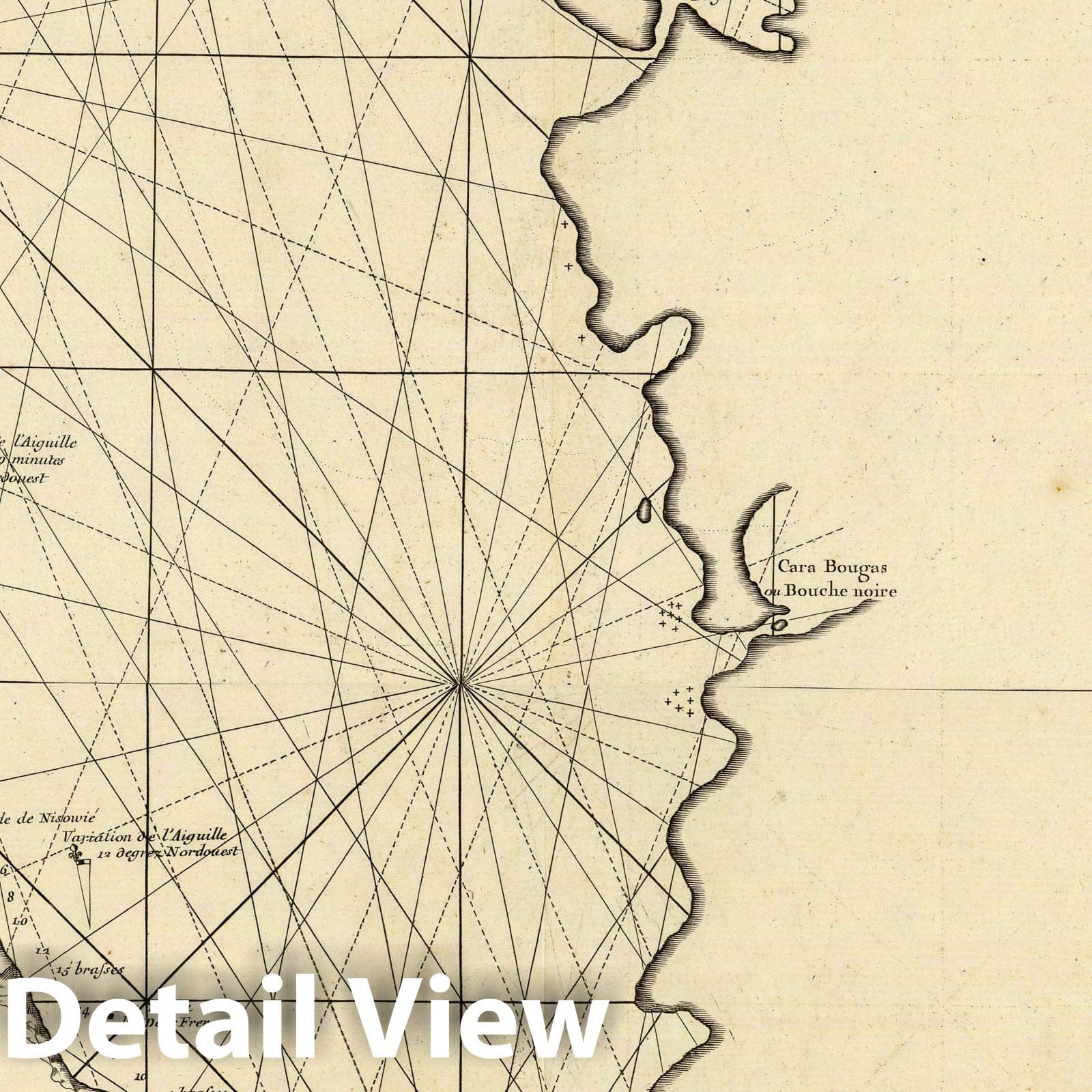 Caspian Sea - Nautical Chart, 1721 - Historical Map Print