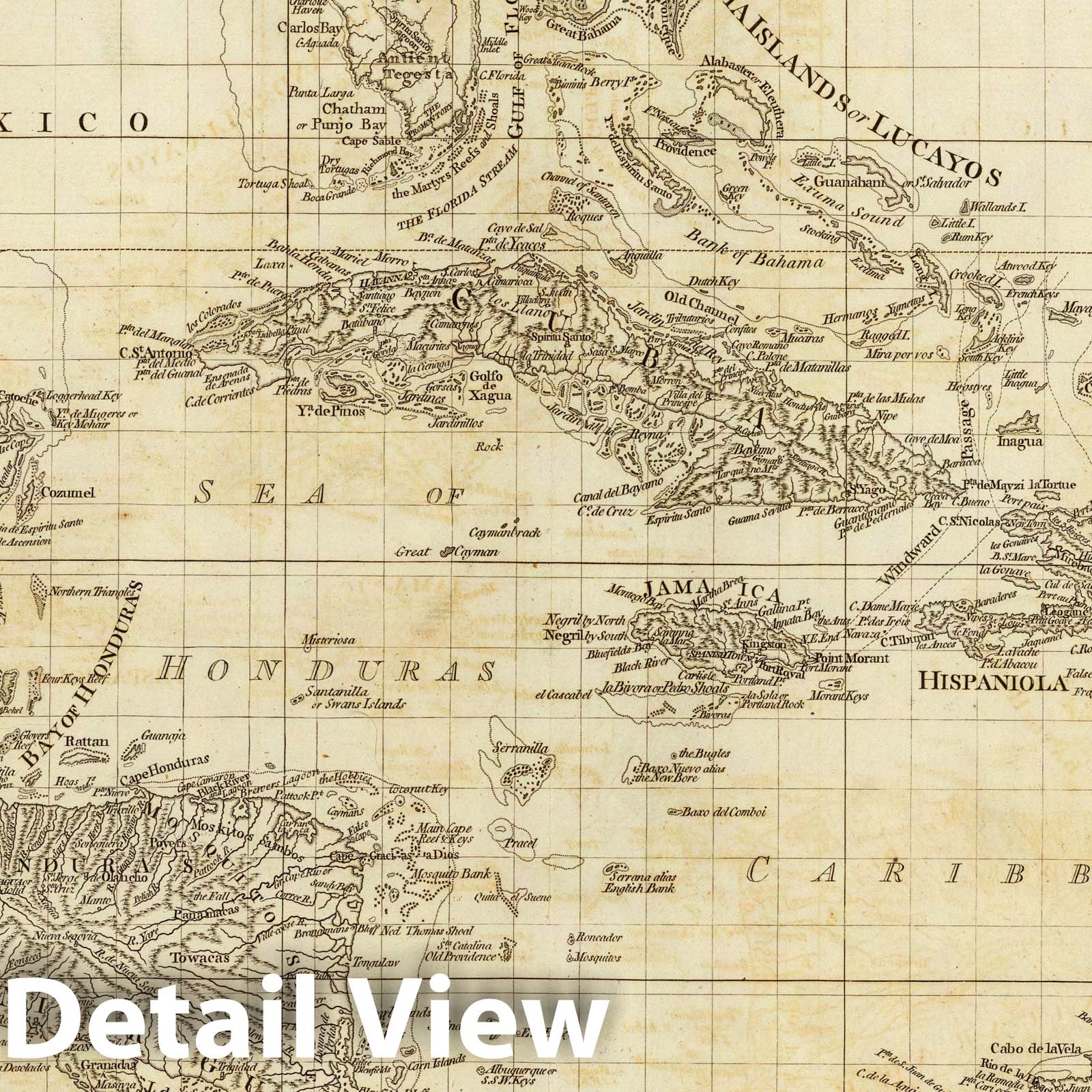 West Indies - Nautical Chart, 1775 - Historical Map Print