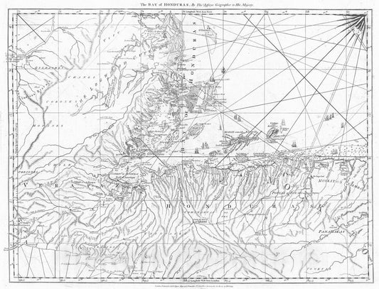 Historic Map : 1775 The Bay of Honduras. - Vintage Wall Art
