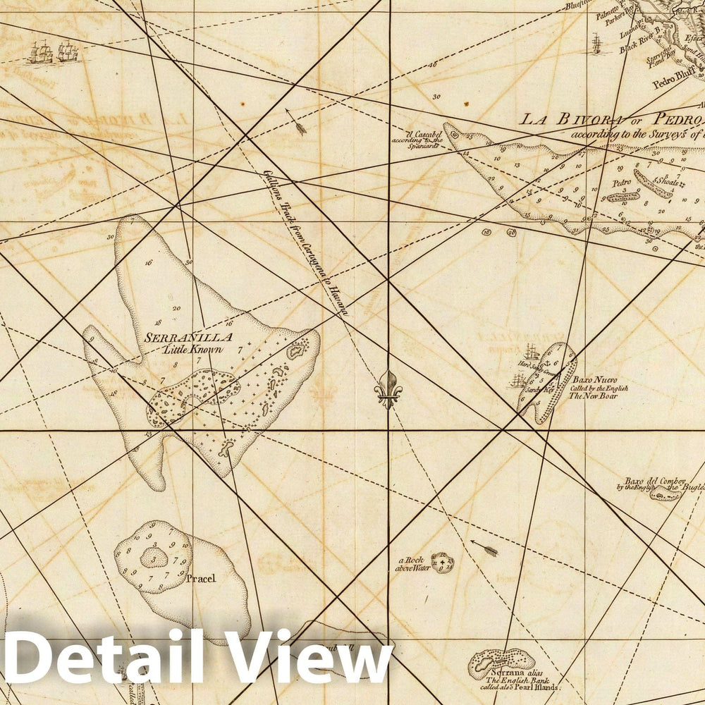 Historic Map : Honduras; Jamaica, , West Indies 1775 Jamaica, Cape Gracias a Dios. , Vintage Wall Art