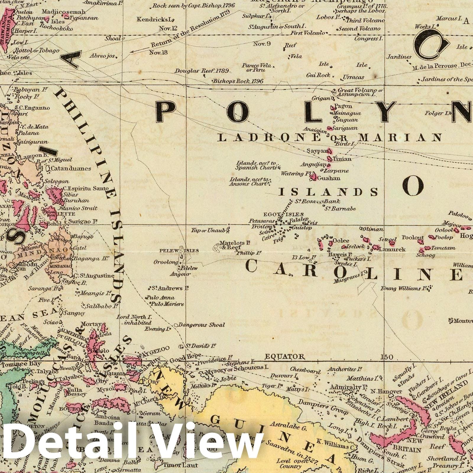China, East Indies, Australia, and Oceanica - 1860 Historical Map Print