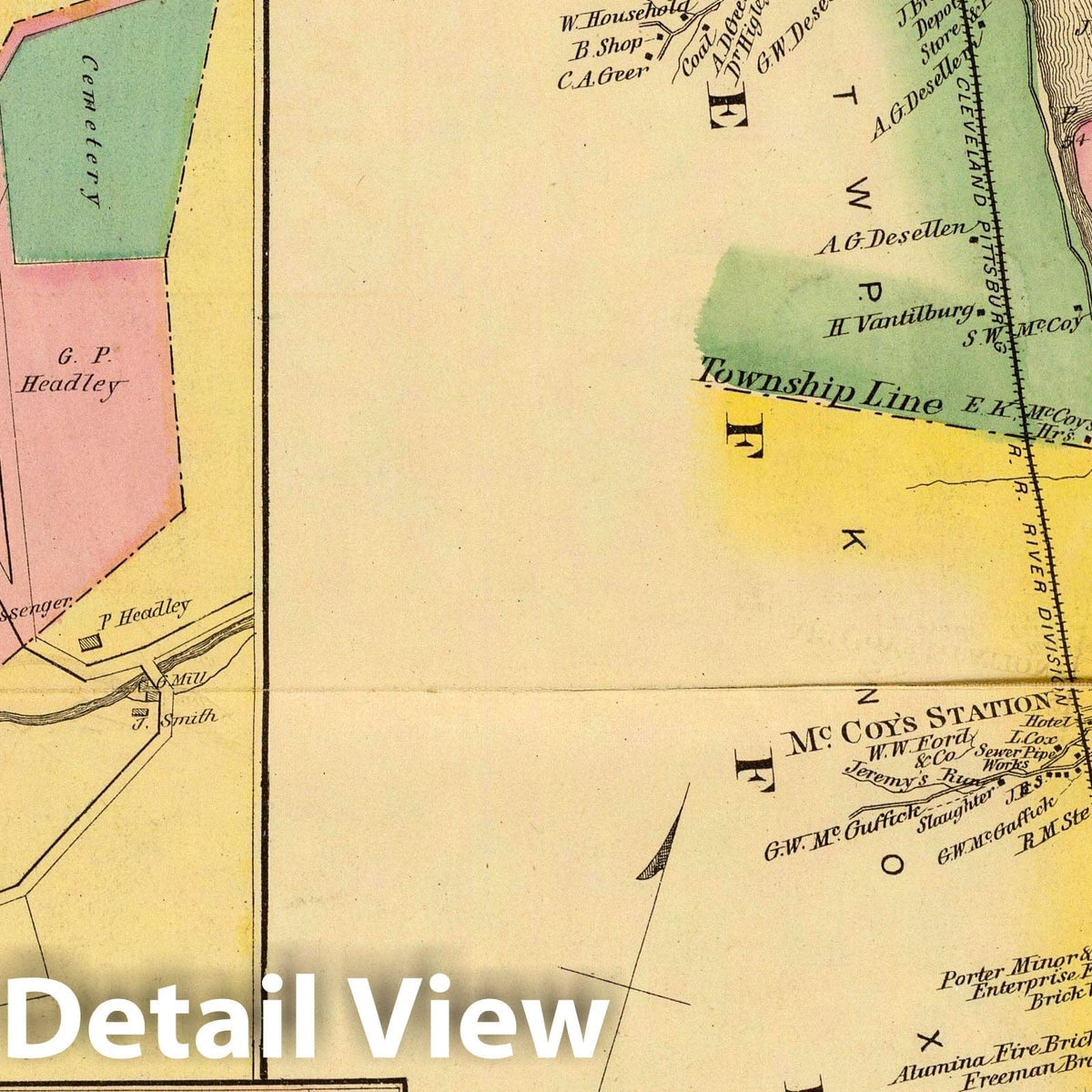Upper Ohio River and Valley, Pittsburgh to Cincinnati - Part IV, 1877 - Historical Map Print