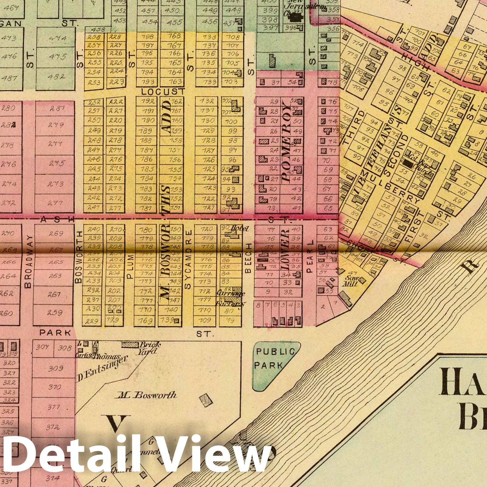 Middleport, Ohio and Hartford City, West Virginia - River Map, 1877