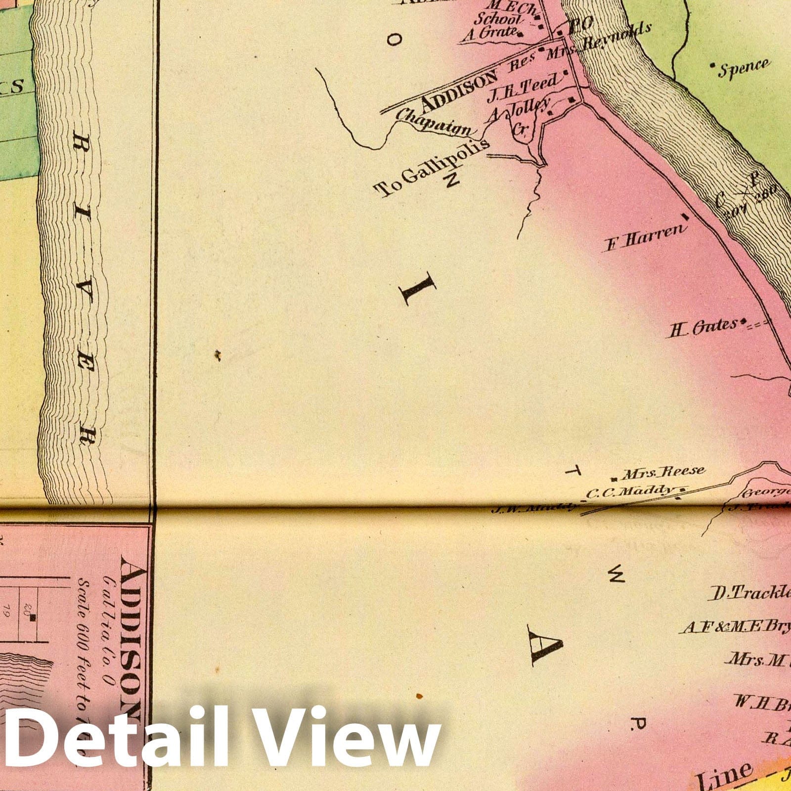Upper Ohio River and Valley, Pittsburgh to Cincinnati - Part XV, 1877 Historical Map Print