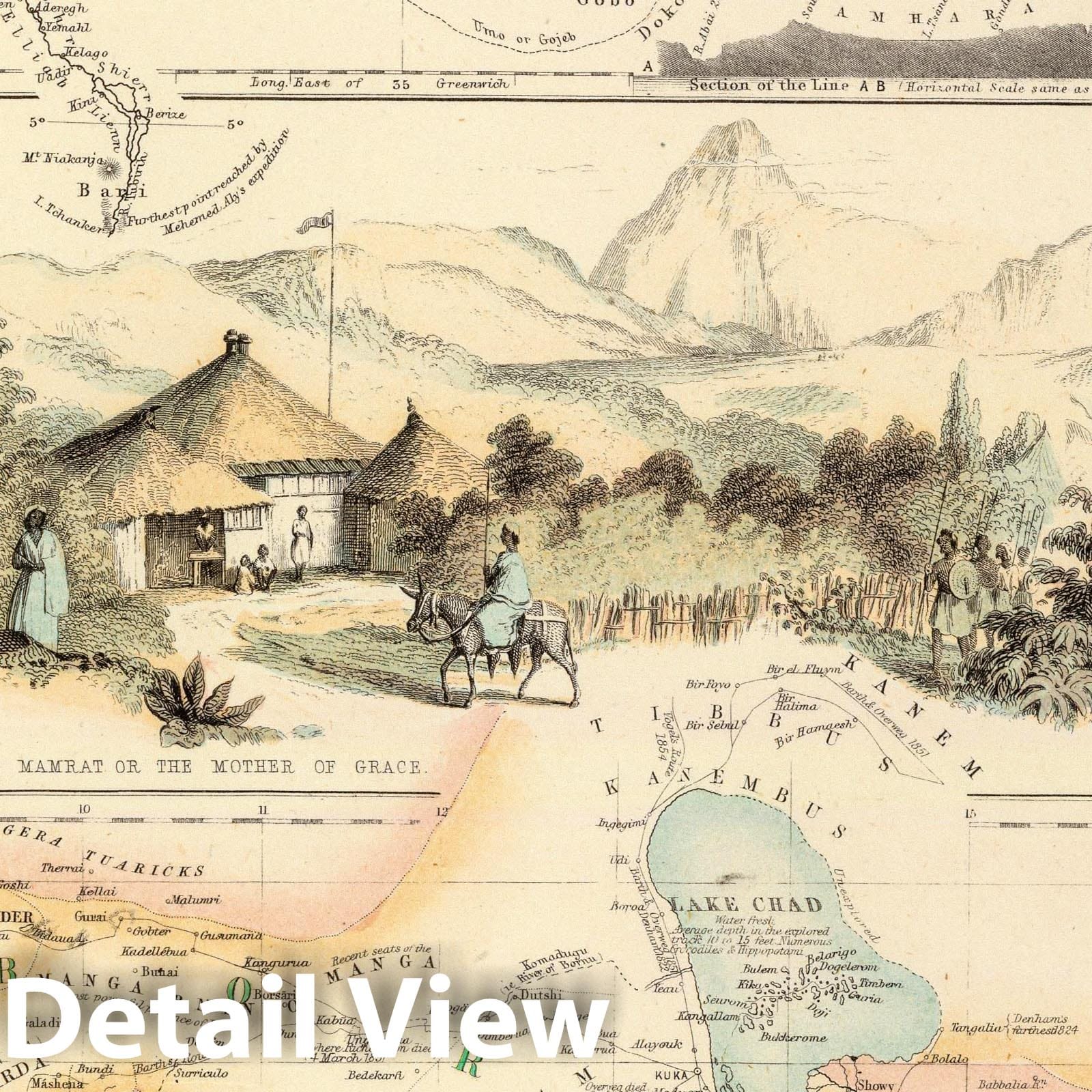 Northern Tropical Africa, 1872 - Historical Map Print