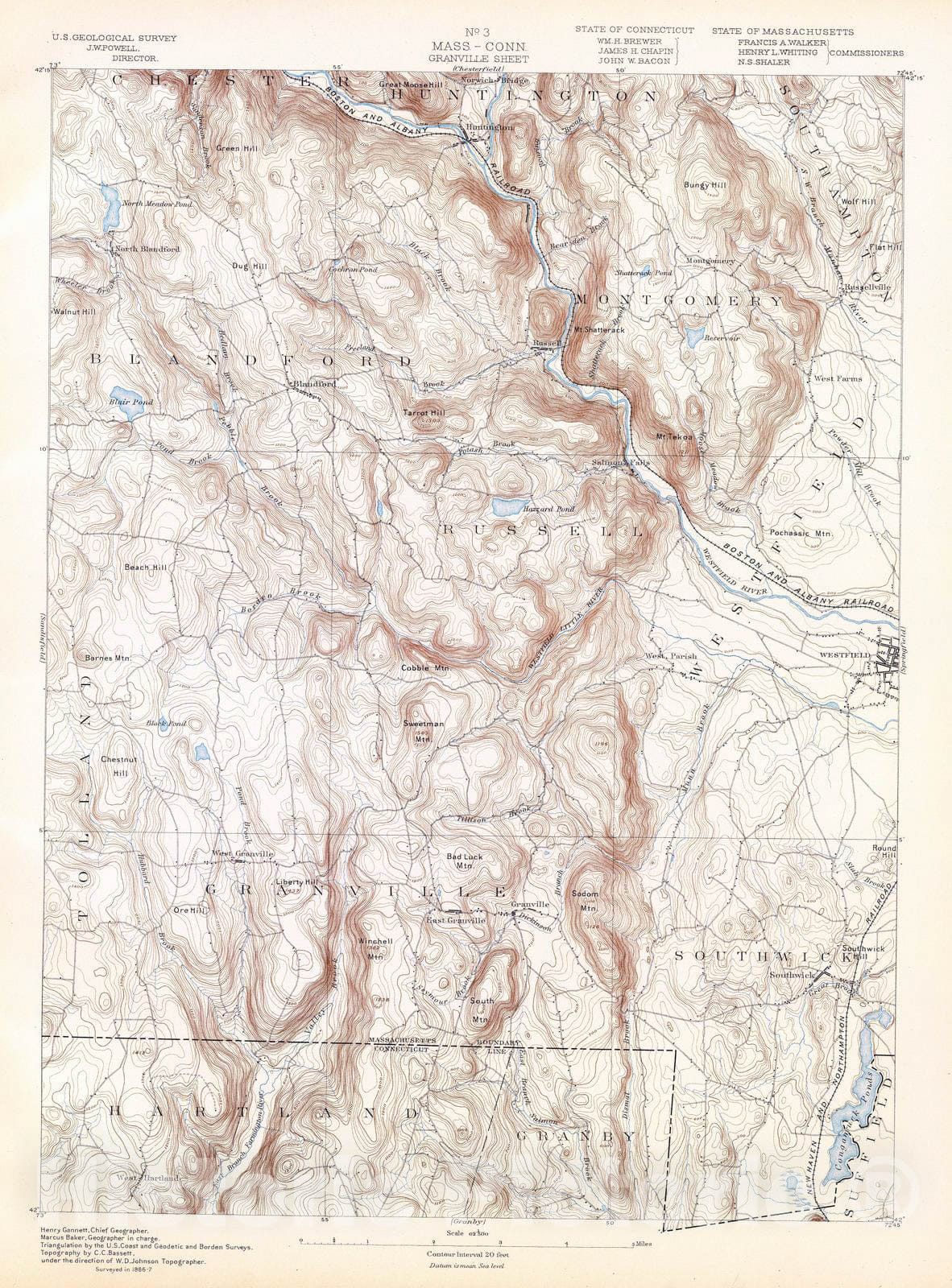 Historic Map : 1893 3. Granville sheet. - Vintage Wall Art