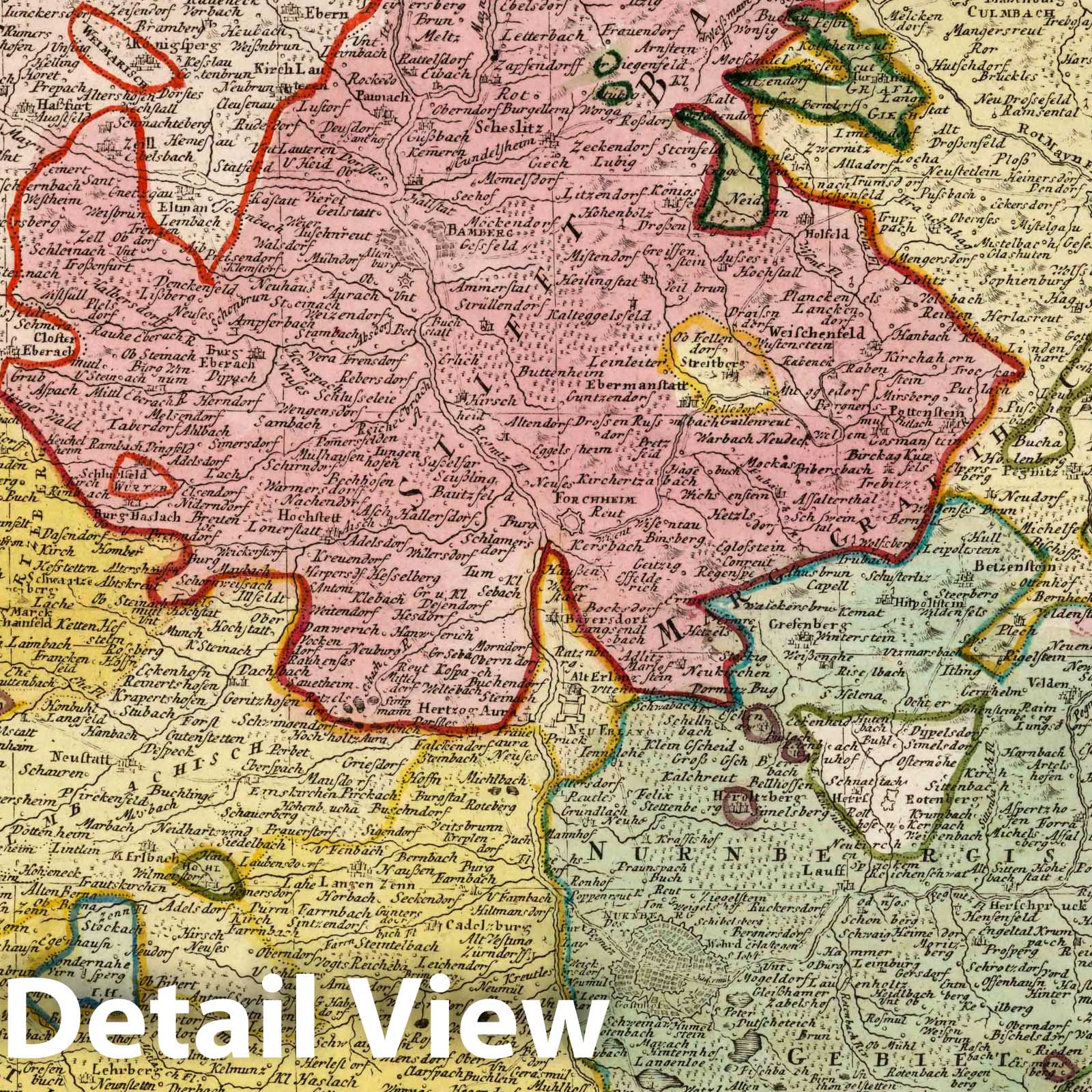 Franconia, Germany 1752 Historical Map Print