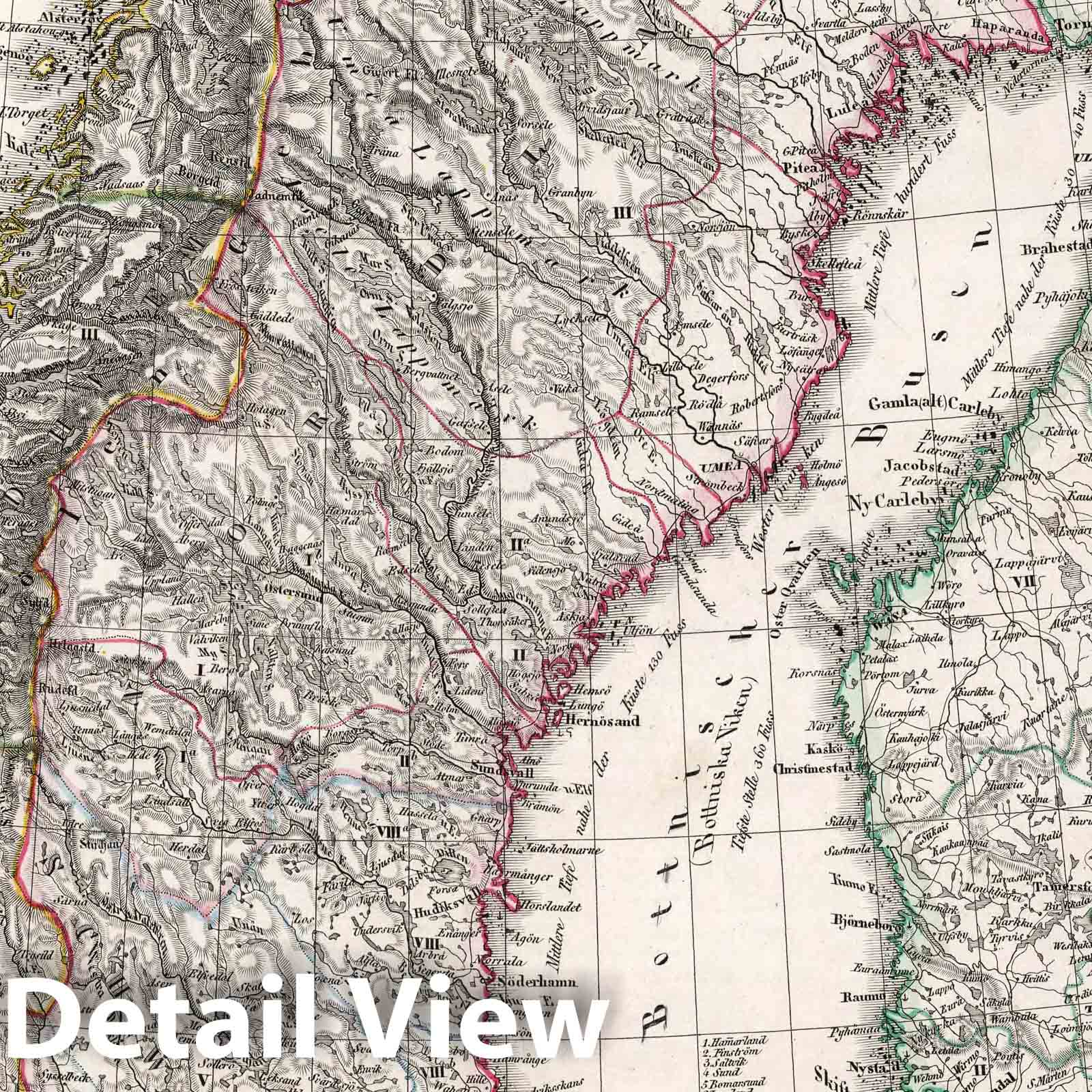 Sweden and Norway - Railroad Map, 1849 - Historical Map Reproduction