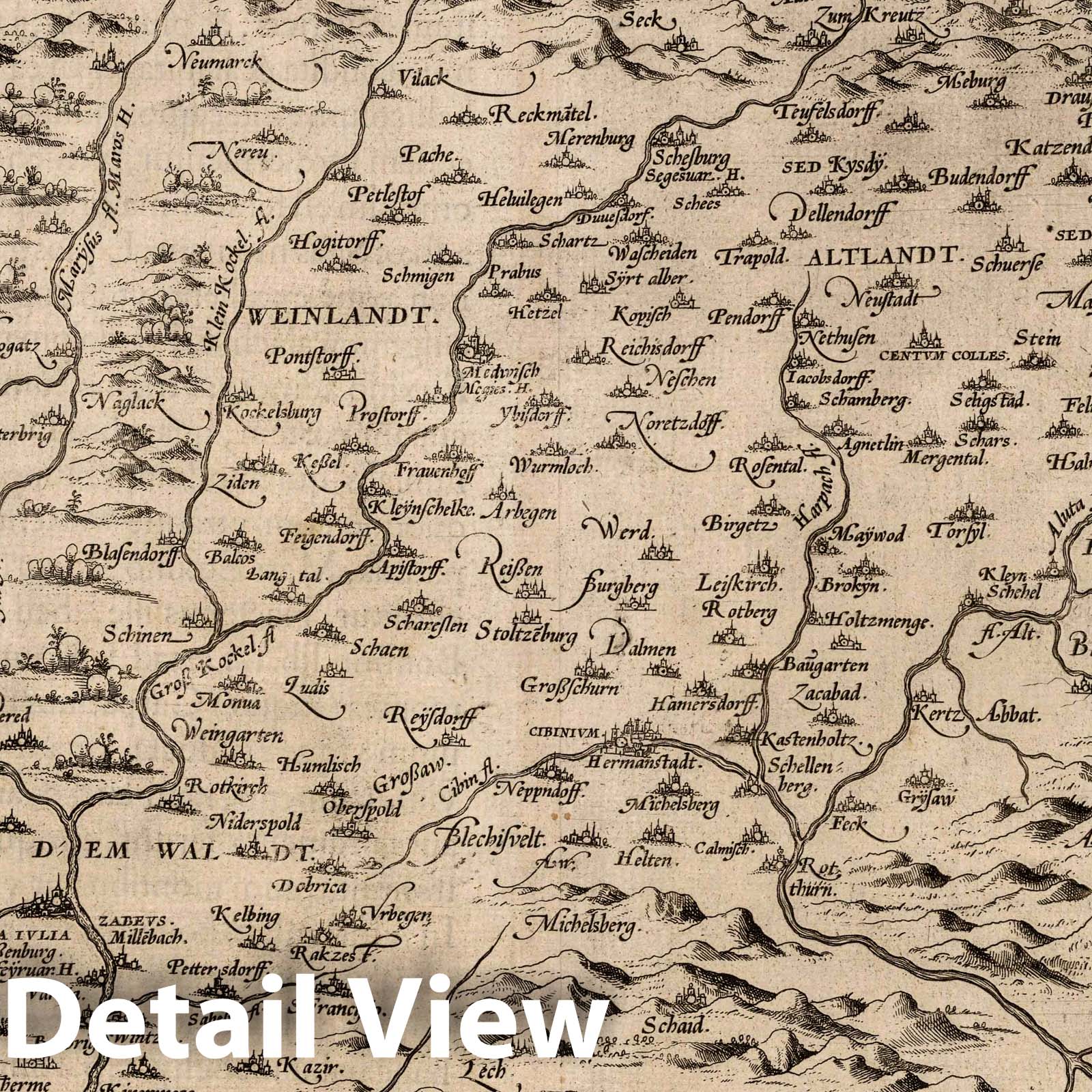 Transylvania, Romania 1570 - Historical Map Print from Theatrum Orbis Terrarum