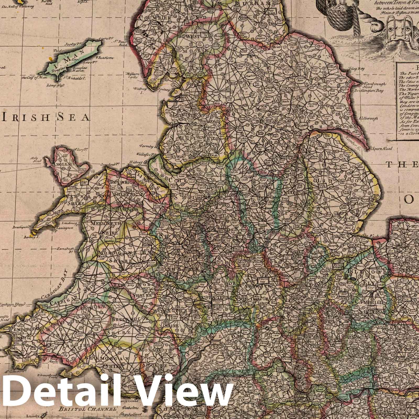 England and Wales, 1745 - Historical Map Print