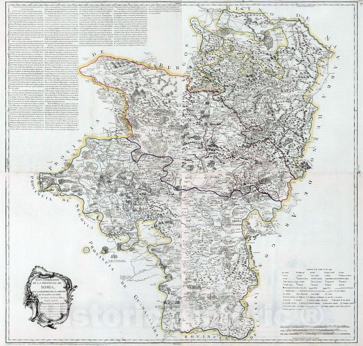Historic Map : Spain, 1783 Composite map: 15-18. Mapa geografico de la Provincia de Soria , Vintage Wall Art