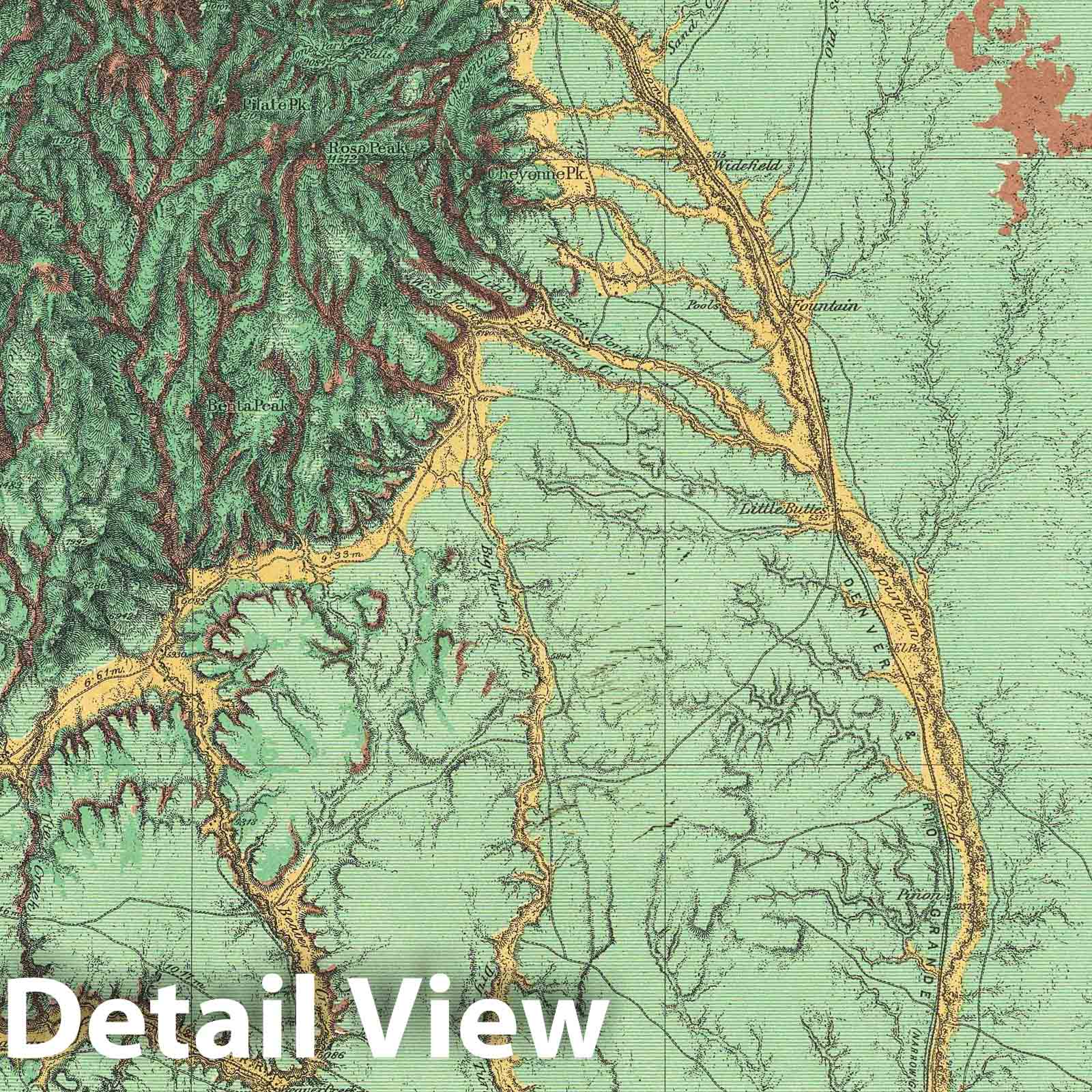 Central Colorado - Plate No. 62A, 1878 - Wheeler Survey Historical Map Print