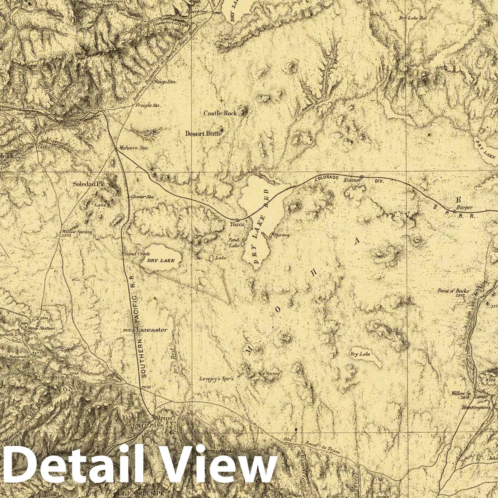 Southern California Topographic Map 1883 - Wheeler Survey Plate No. 73