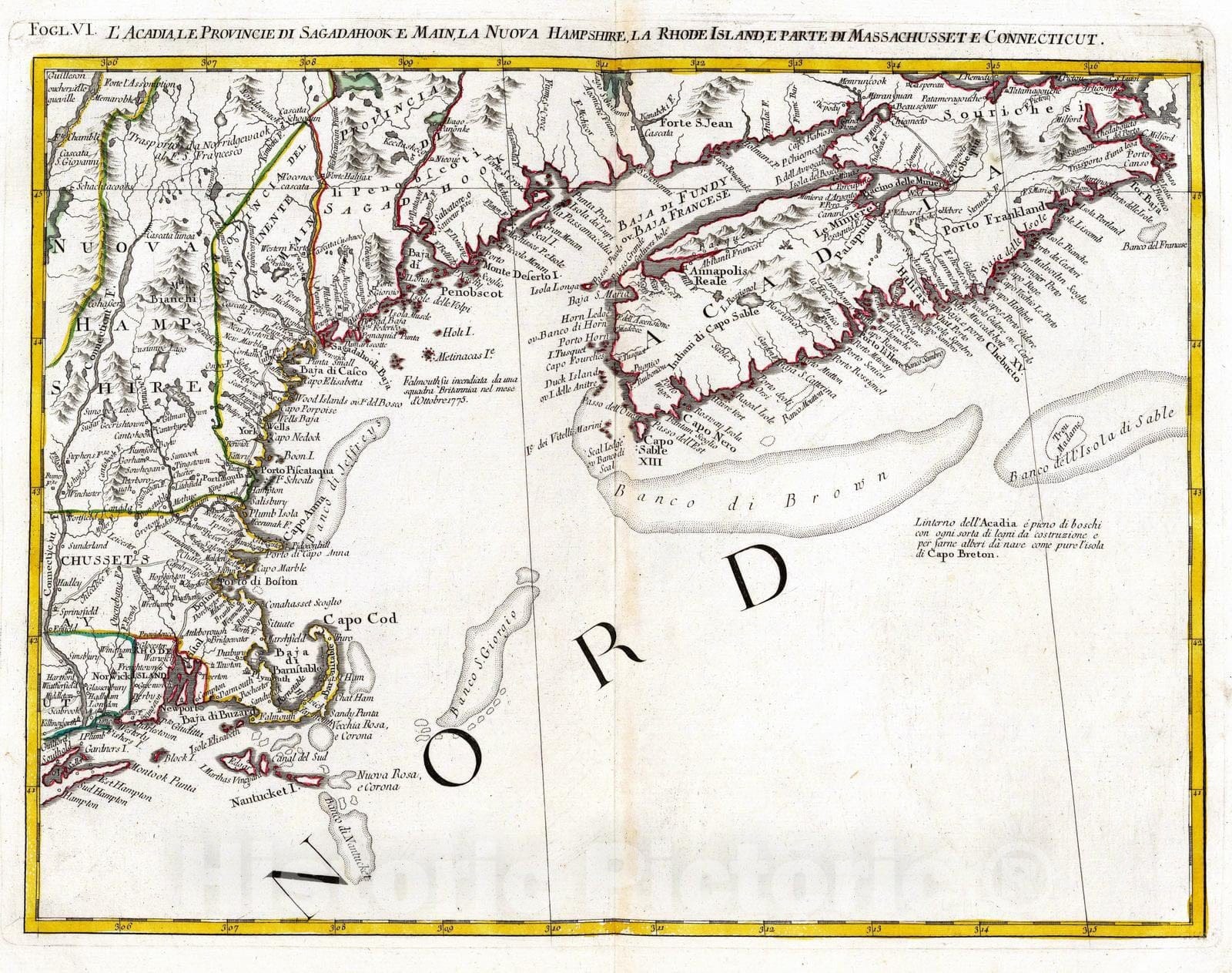 American Revolution: Acadia, Maine, New Hampshire - Military Map, 1778