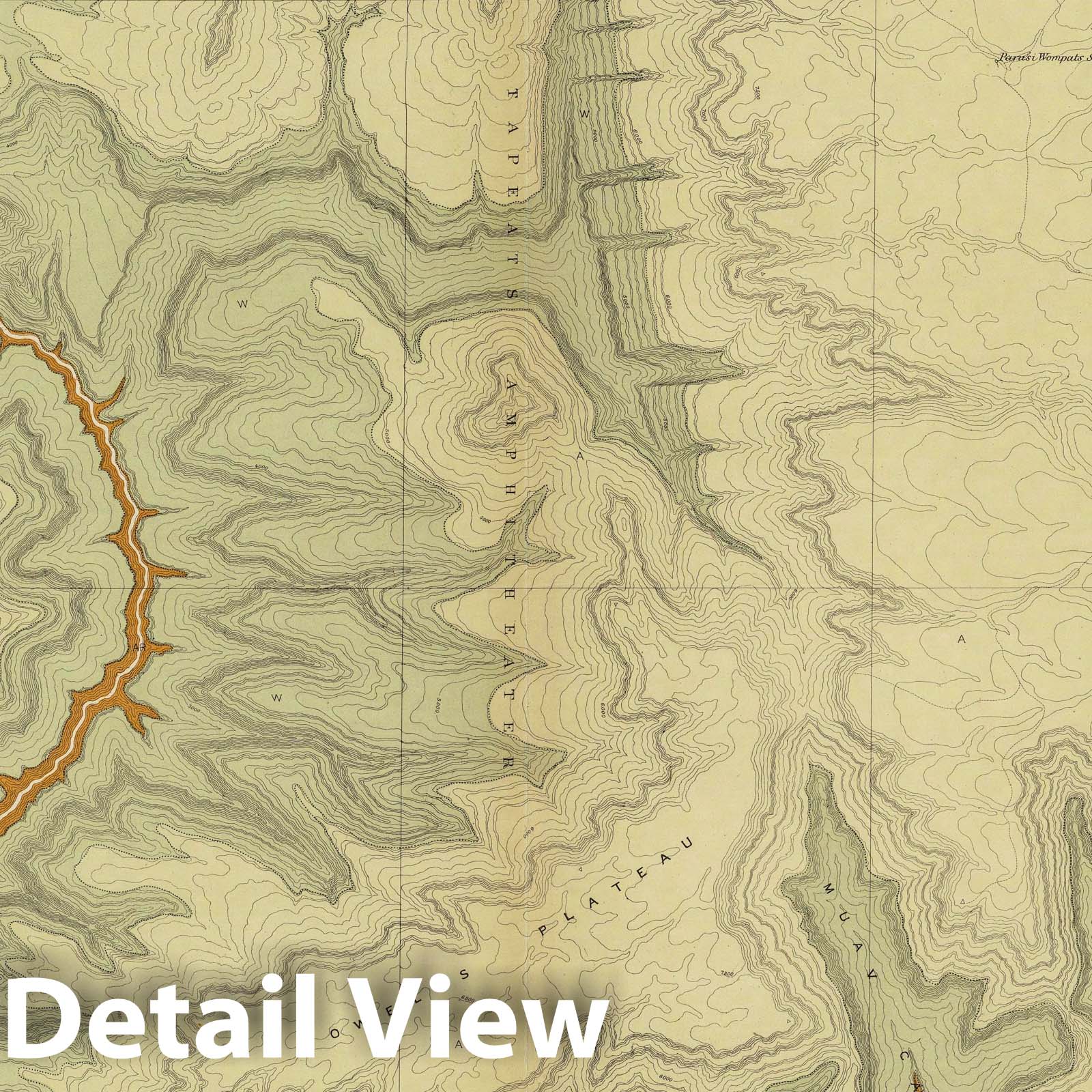 Kaibab Plateau, Arizona - Geology Map, 1882 - Historical USGS Print
