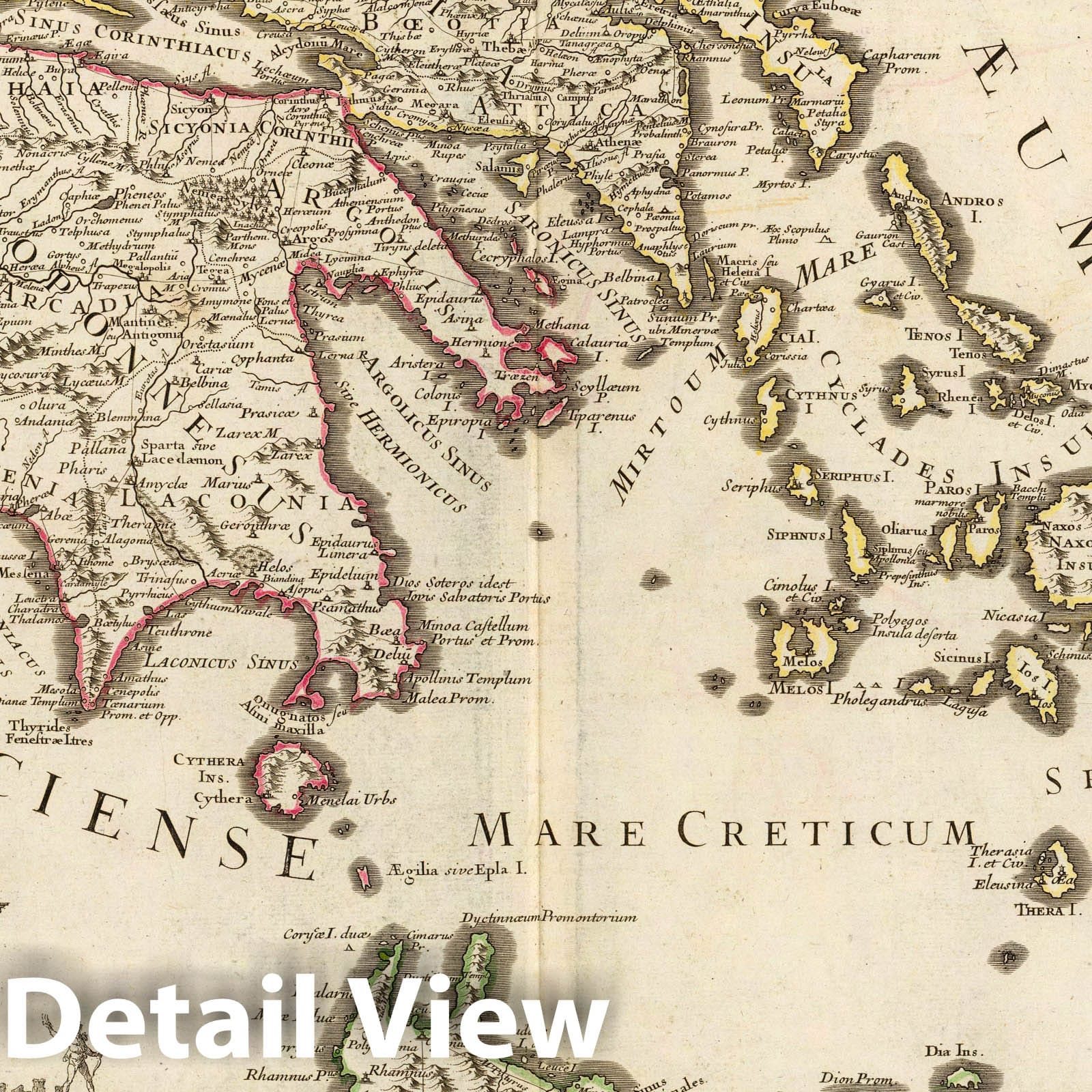 Southern Greece and Turkey - Route Map, 1707 - Historical Map Reproduction