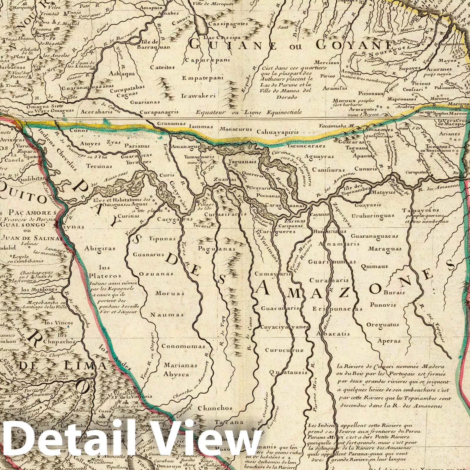 Mainland South America, Peru, Brazil, and Amazonia - Route Map, 1708